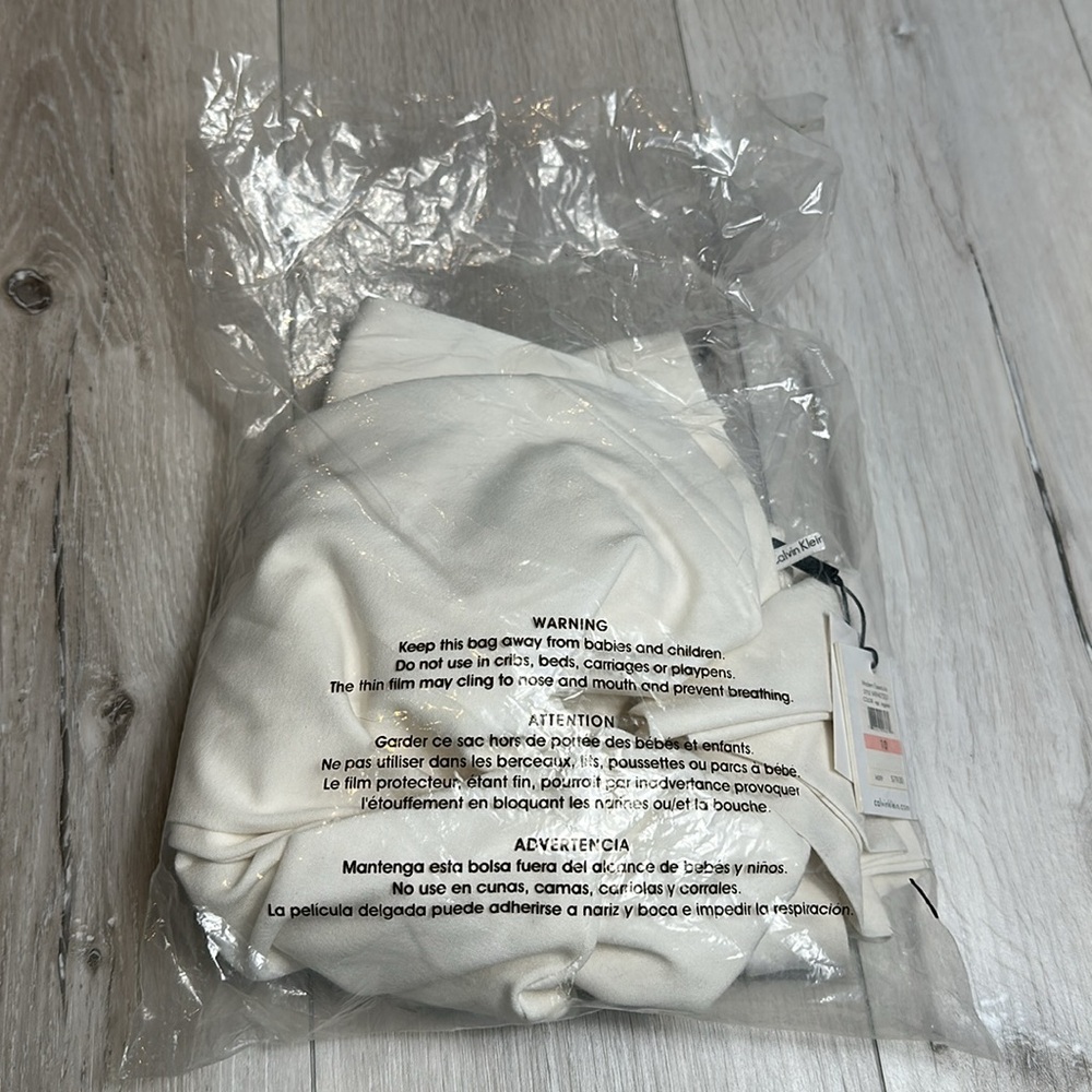 Calvin Klein The Madison Regular Length 10 Egg Shell New With Tags - Picture 3 of 5